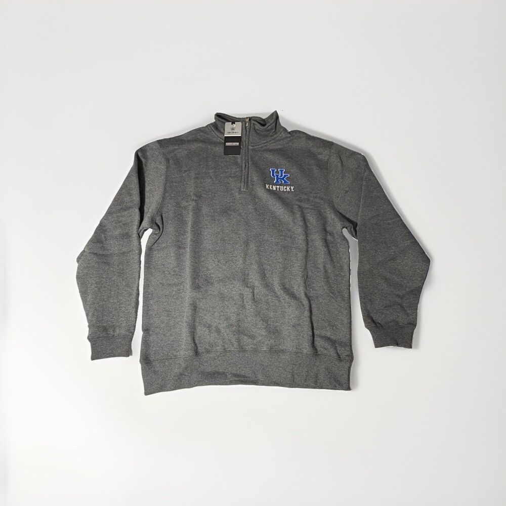 NWT Top of the World Kentucky Wildcats Quarter Zip Pullover Gray Large NCAA